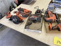 Black and Decker 20V Saws, Drills, Charger