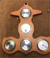 Vintage Nautical Barometer and Clock