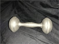 4 “ ANTIQUE PEWTER BABY RATTLE