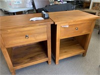 PAIR OF SOLID WOOD BEDSIDE TABLES -