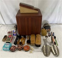 Shoe Shine Box and Contents