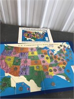 US STATE QUARTERS COLLECTOR MAP, COMPLETE,