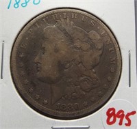 1880 Morgan silver dollar.