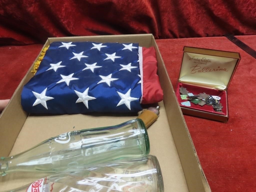 Embroidered flag, Chicago stockyard brush, state c