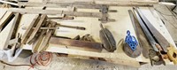 Antique Wooden Clamps Saws Pulleys Blocks