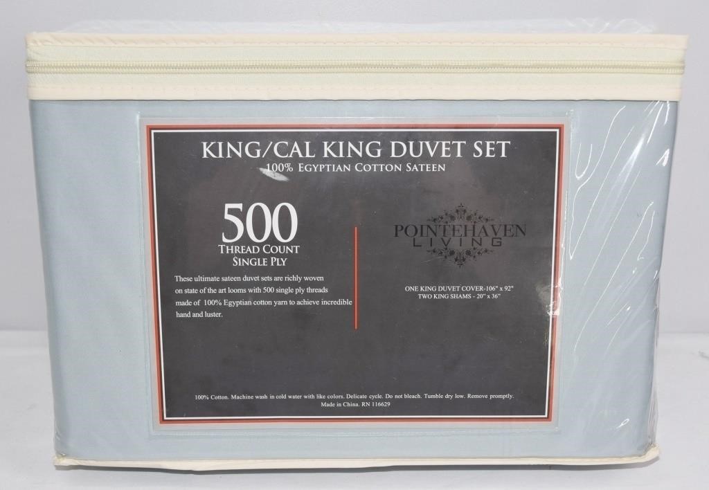 New POINTEHAVEN King Size Duvet & Pillow Sham