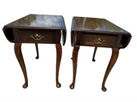 2 STATTON DROP LEAF QUEEN ANNE TABLES