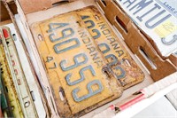 (2) 1947 Indiana License Plates