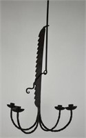 19th C. Wrought Iron 4-Arm Trammel Chandelier