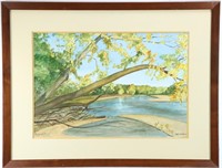1968 Heter Watercolor Painting of Arkansas River