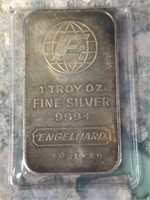 1 Troy OZ Englehard 999+ E Series Fine Silver Bar