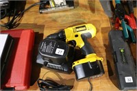 DEWALT 14.4 DRILL WITH CHARGER AND 2 BATTERIES