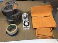 Shamwow rags, timers & assorted tape