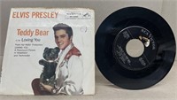 Elvis Presley teddy bear 45 Record with pictures