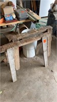 2 WOOD SAWHORSES