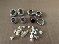 Misc jewelry lot - clip on earring & rings