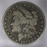 1893-CC Morgan Silver Dollar Carson City KEY DATE!