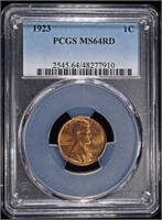 1923 LINCOLN CENT PCGS MS64 RD
