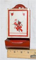 VINTAGE TIN LITHO MATCH HOLDER