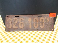 1923 IN License Plate