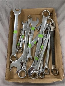 Tray Lot of Assorted Combination Wrenches