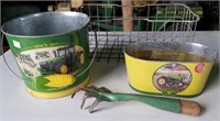 John Deere Bucket, Planter, Wire Freezer Basket