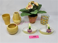 Pottery Planters, Artificial Flower, Misc