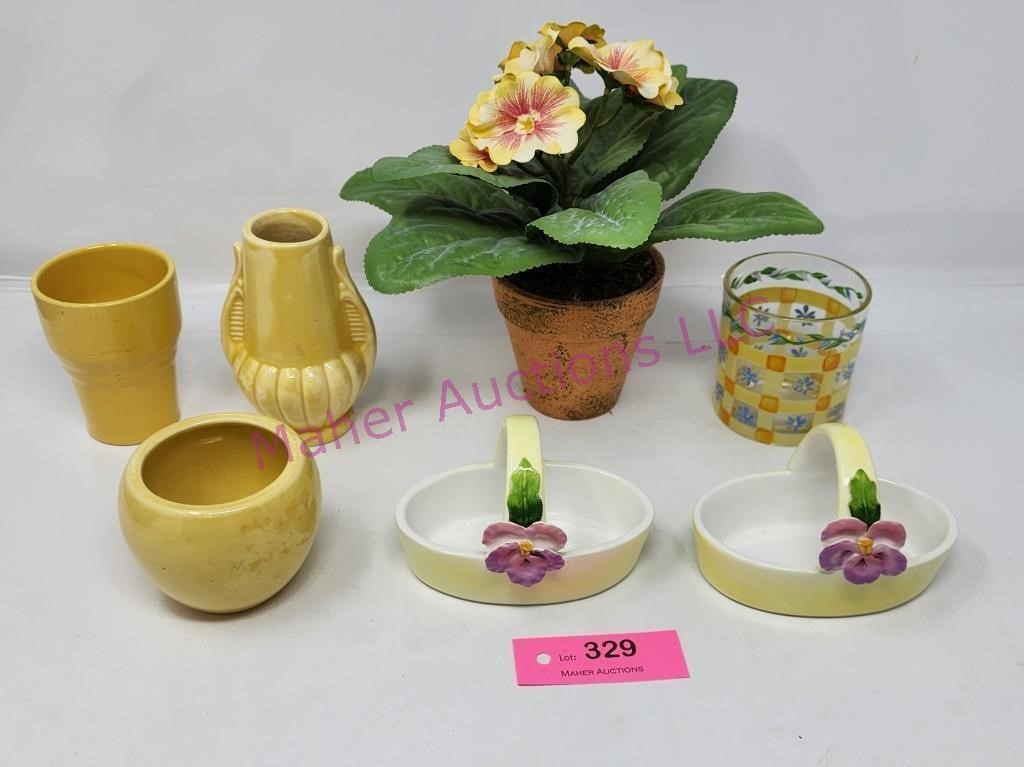 Pottery Planters, Artificial Flower, Misc
