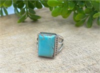 Native American .925 Sterling  Turquoise Ring