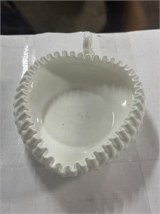 White Fenton milk glass dish
