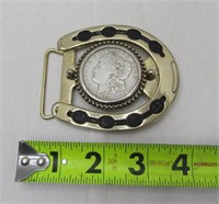 Gold Tone Horseshoe Morgan Silver Dollar Belt