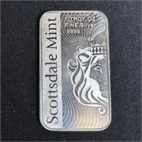 1 oz Fine Silver Bar - Scottsdale Mint