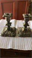 Pair of Poole & Co Silverplate Candlesticks