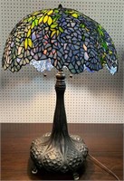 Large Leaded Glass Table Lamp