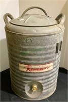 Vintage galvanized 5 gallon Revelation beverage