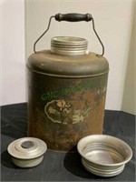 Circa 1920s vintage crock lined thermos jug.