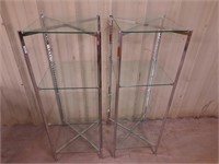 Chrome & glass display shelves