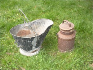 Rusty Milk Can & Coal Bucket