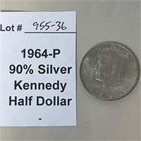 1964-P 90% Silver Half Dollar