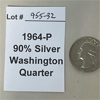 1964-P 90% Silver Quarter