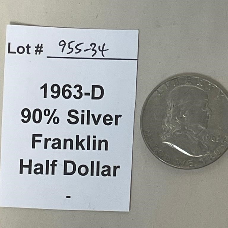 1963-D 90% Silver Half Dollar