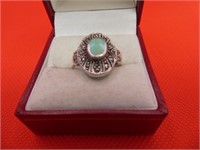 Marked 925 Turquoise & Marcasite Ring Size 9