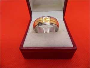 Stainless Steel With Center Spinner Ring Size 11