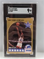 1990-91 NBA Hoops Michael Jordan “All-Star” SGC 9