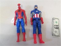 12" Spider-Man & Captain America Action Figures