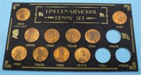 INCOMPLETE LINCOLN MEMORIAL PENNY SET