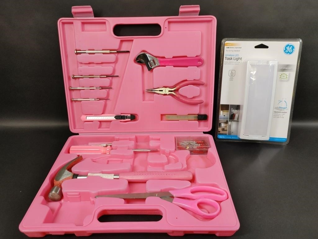 Pink Tool Kit, GE Wireless LED Task Light