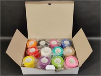 12 Rolls of Multicolored Self Adhesive Gauze Wrap