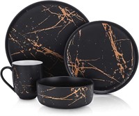 16-pc Stone Lain Modern Gold Splash Dinnerware