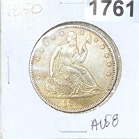 1850 Seated Half Dollar CHOICE AU